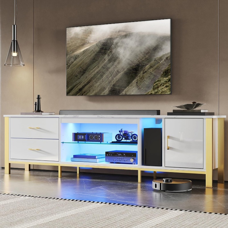 Gaming Console Entertainment Center - Bestier TV Stand for 75/80/85 inch