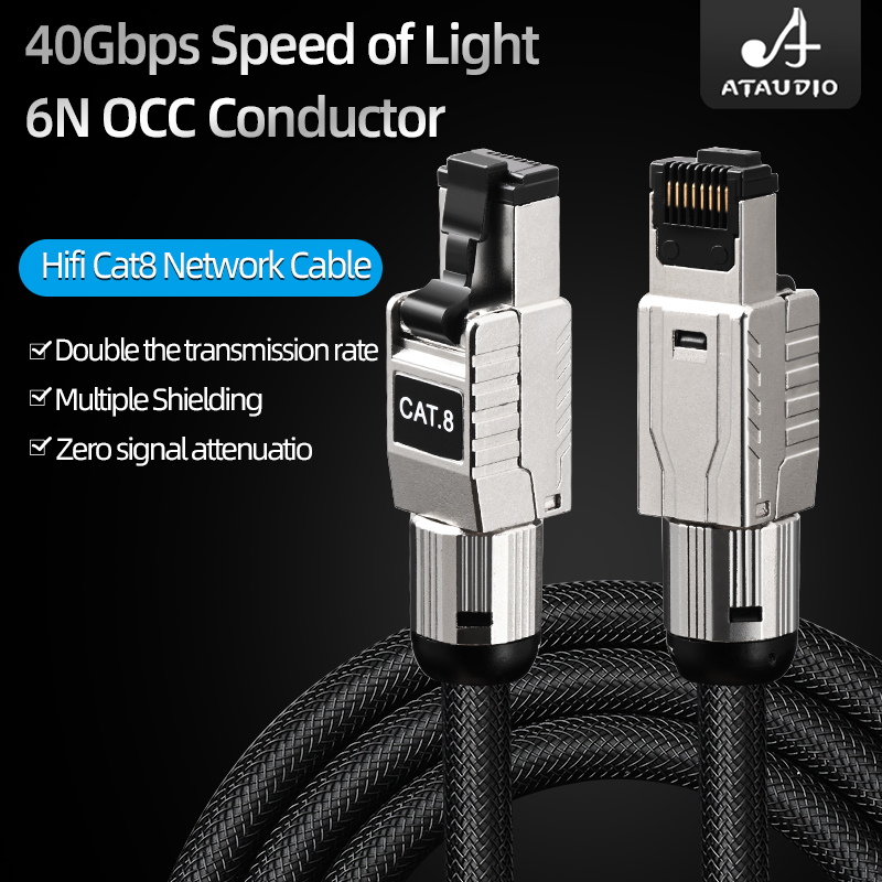 ATAUDIO CAT8 Internet Cord 40G - Lan Cable Gaming ulasan dan harga