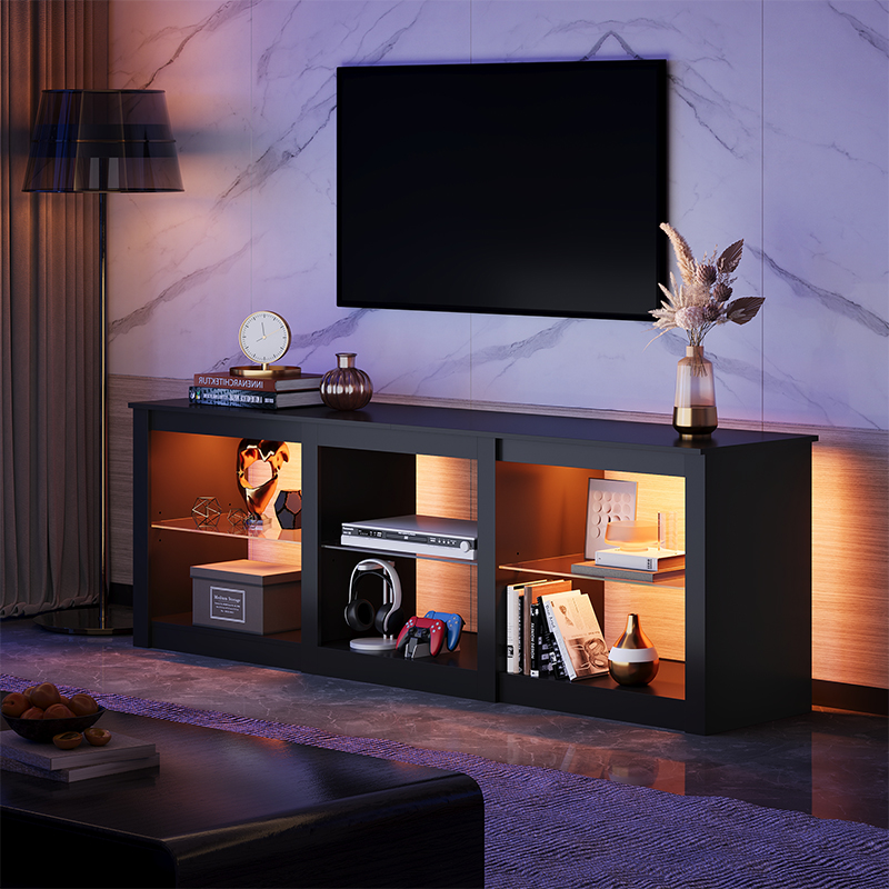 TV Stand for 55/65/75 Inch TV, - Gaming Console Entertainment Center ulasan dan harga