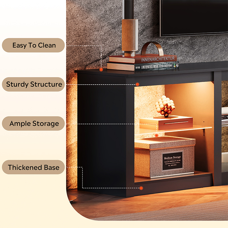 TV Stand for 55/65/75 Inch TV, - Gaming Console Entertainment Center ulasan dan harga