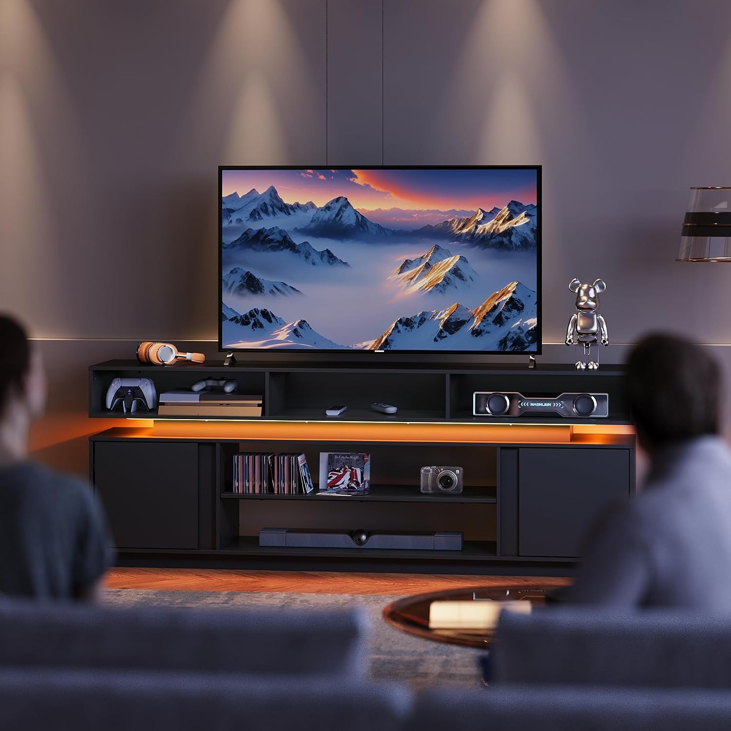 Modern TV Stand for 75 Inch TV - Gaming Console Entertainment Center ulasan dan harga