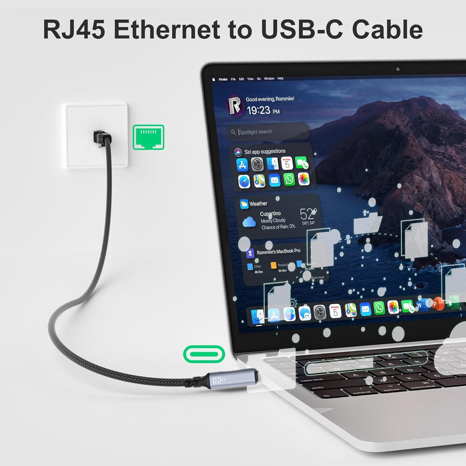 1.8M USB Type-C to RJ45 Ethern - Lan Cable Gaming ulasan dan harga