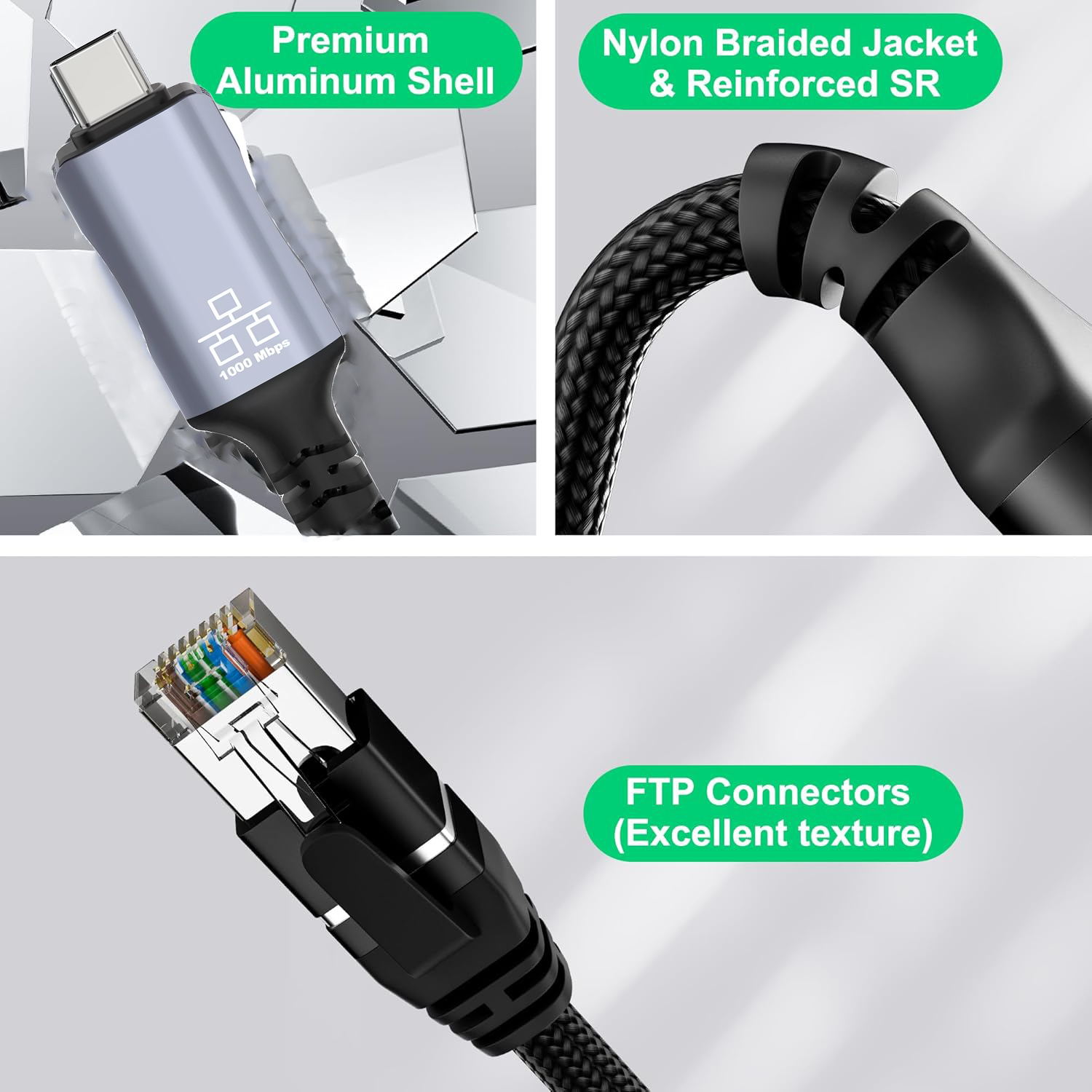 1.8M USB Type-C to RJ45 Ethern - Lan Cable Gaming ulasan dan harga