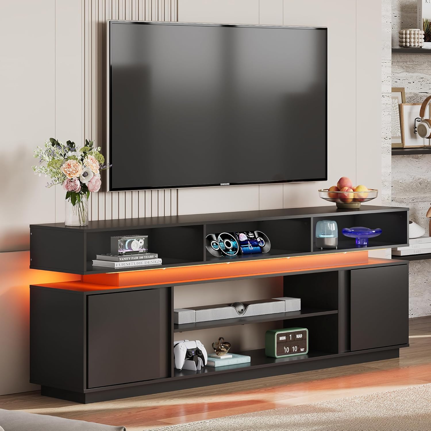 Modern TV Stand 75 Inch Entert - Gaming Console Entertainment Center ulasan dan harga