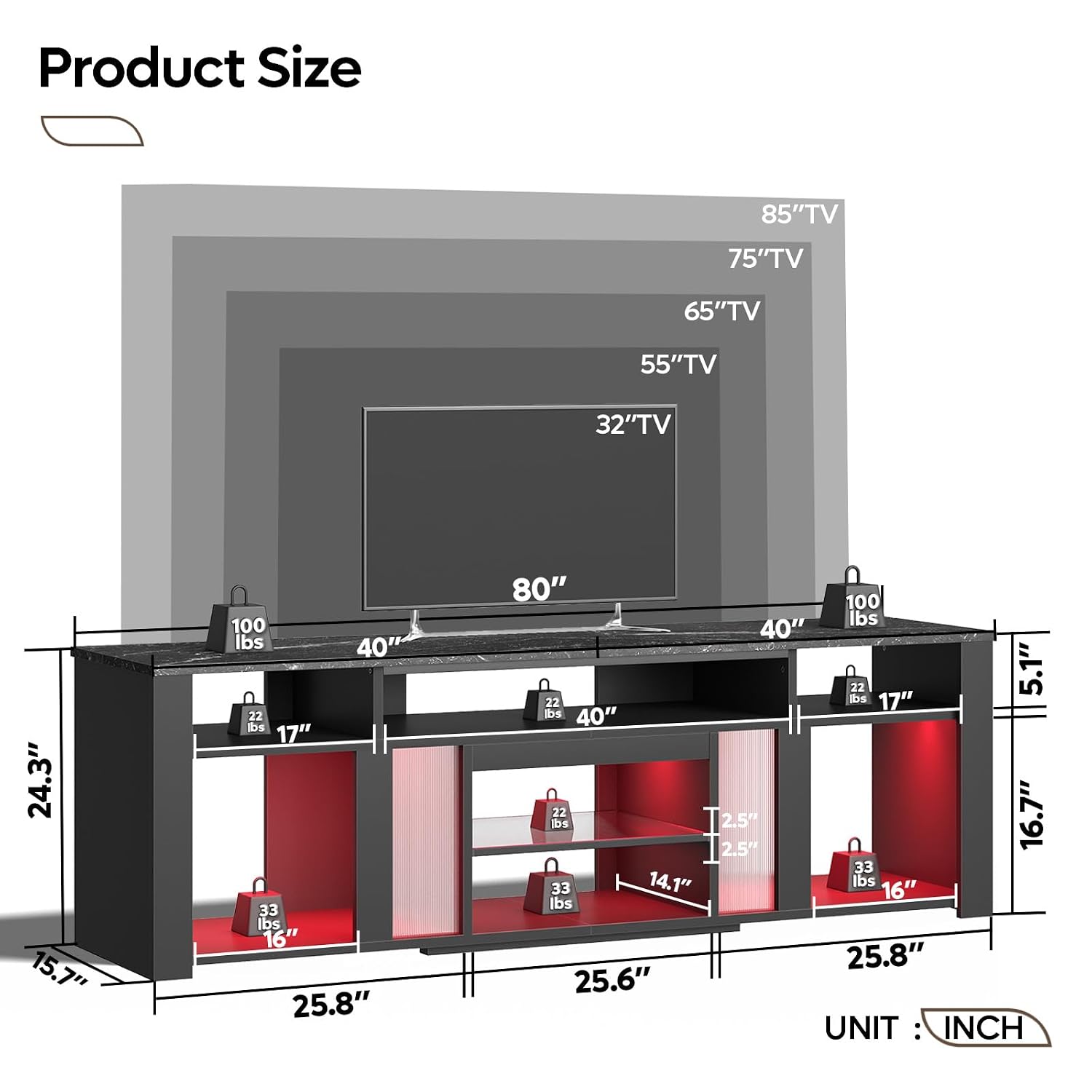 80 Inch TV Stand Entertainment - Gaming Console Entertainment Center ulasan dan harga