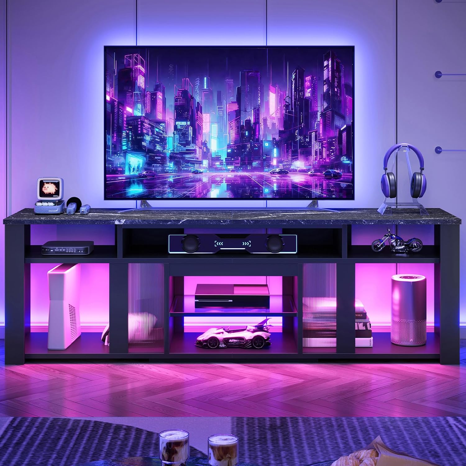 80 Inch TV Stand Entertainment - Gaming Console Entertainment Center ulasan dan harga