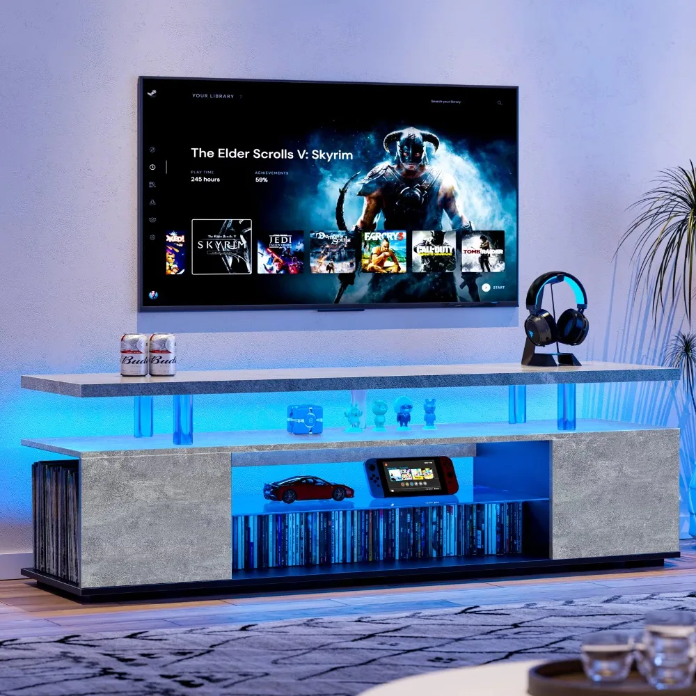 TV Stand for 70 Inch TV LED Ga - Gaming Console Entertainment Center ulasan dan harga