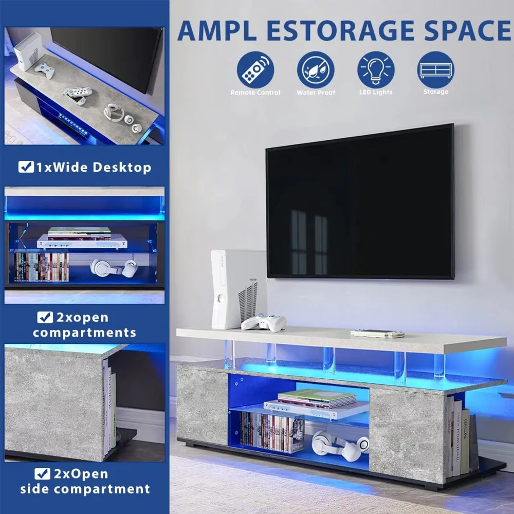 TV Stand for 70 Inch TV LED Ga - Gaming Console Entertainment Center ulasan dan harga