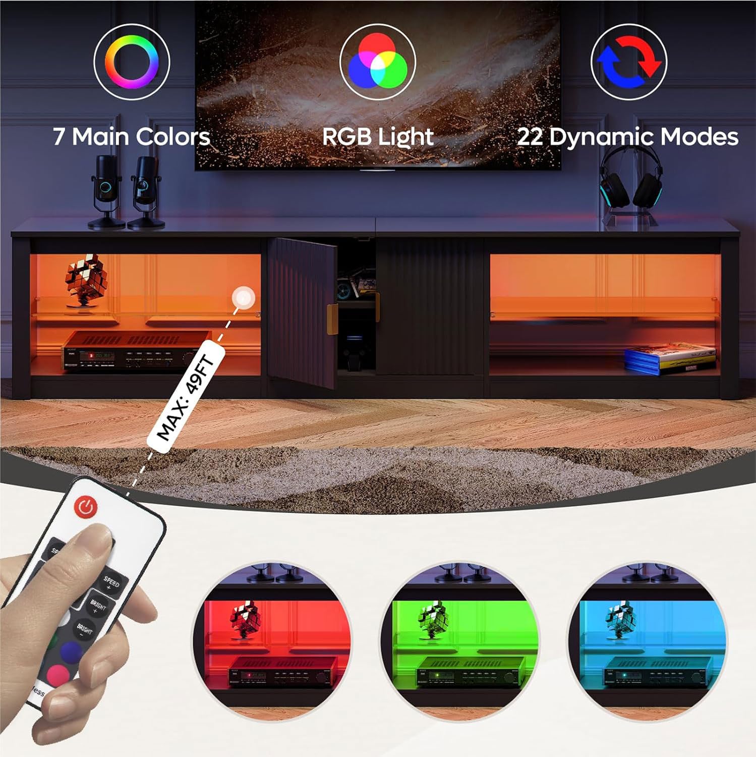 80 Inch TV Stand for 75-90 Inc - Gaming Console Entertainment Center ulasan dan harga