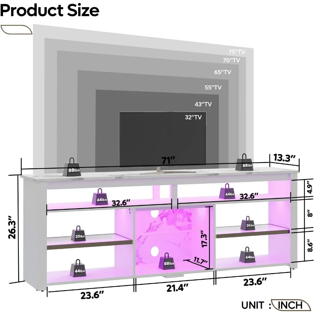 TV Stand for 75 inch TV, Tall  - Gaming Console Entertainment Center ulasan dan harga