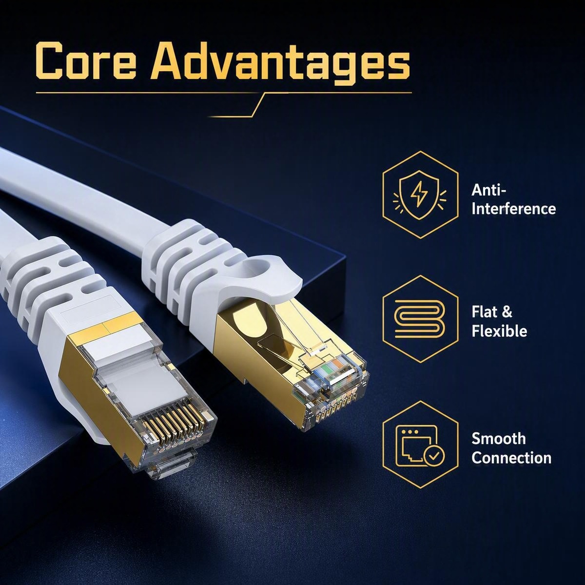Cat7 Flat Ethernet Cable 10Gbp - Lan Cable Gaming ulasan dan harga