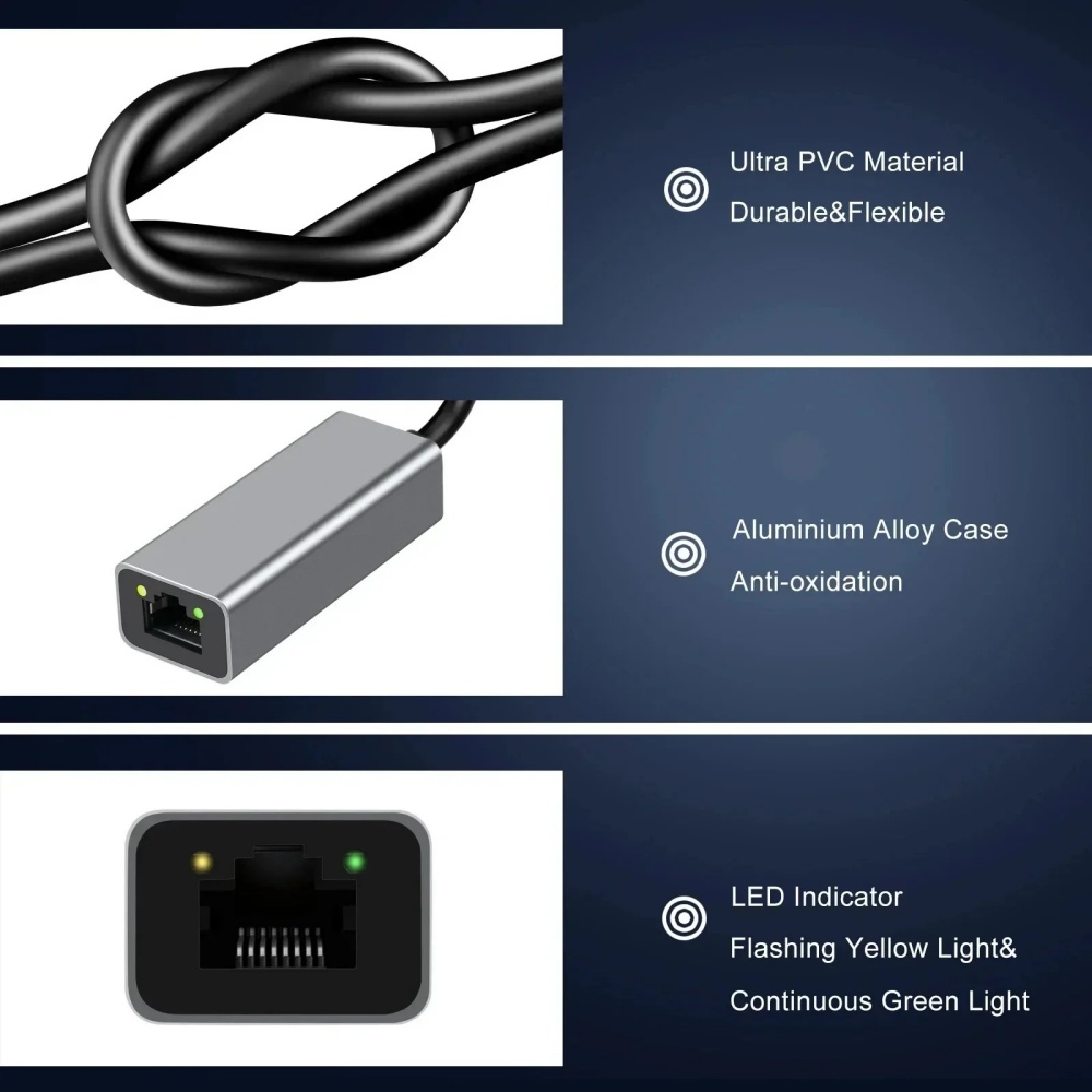 USB Type C Ethernet Adapter Ne - Lan Cable Gaming ulasan dan harga