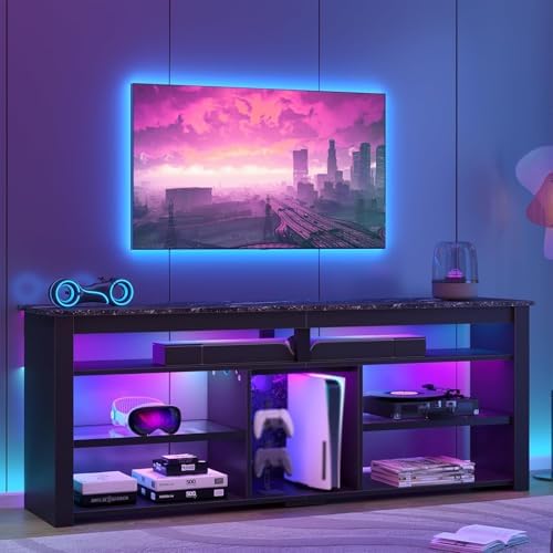 TV Stand for 70 inch TV, Tall  - Gaming Console Entertainment Center ulasan dan harga