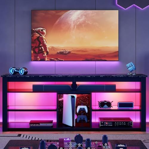 TV Stand for 70 inch TV, Tall  - Gaming Console Entertainment Center ulasan dan harga