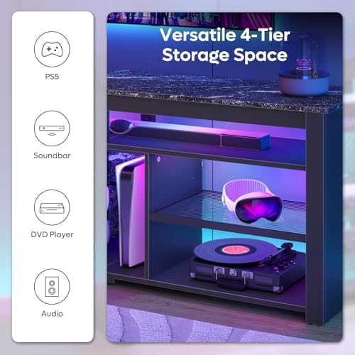 TV Stand for 70 inch TV, Tall  - Gaming Console Entertainment Center ulasan dan harga