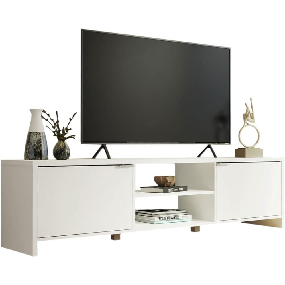 TV Stand Large Media Console w - Gaming Console Entertainment Center ulasan dan harga